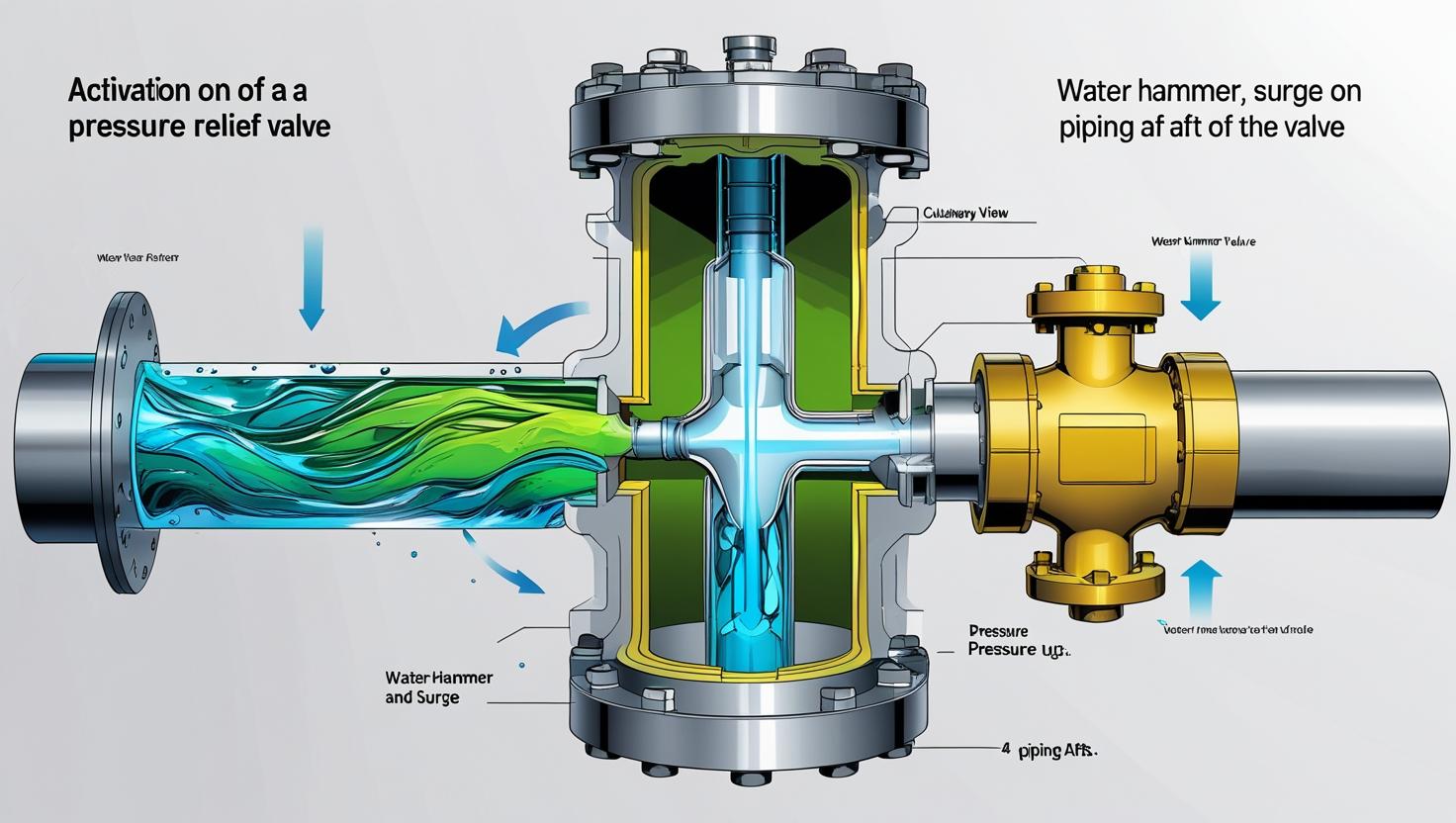 Pressure relief valve activation analysis for surge protection and transient flow control