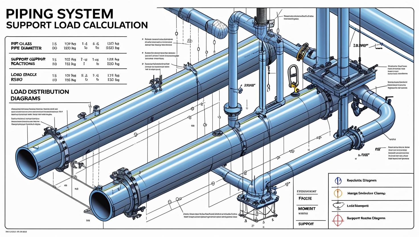 Pipe support load calculation for piping stress engineering