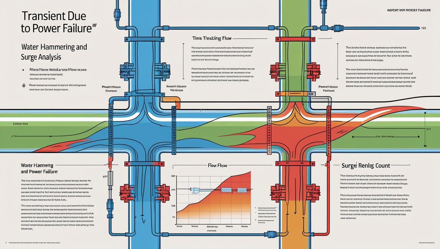 Power failure transient analysis for pump trip surge pressure and emergency shutdown events