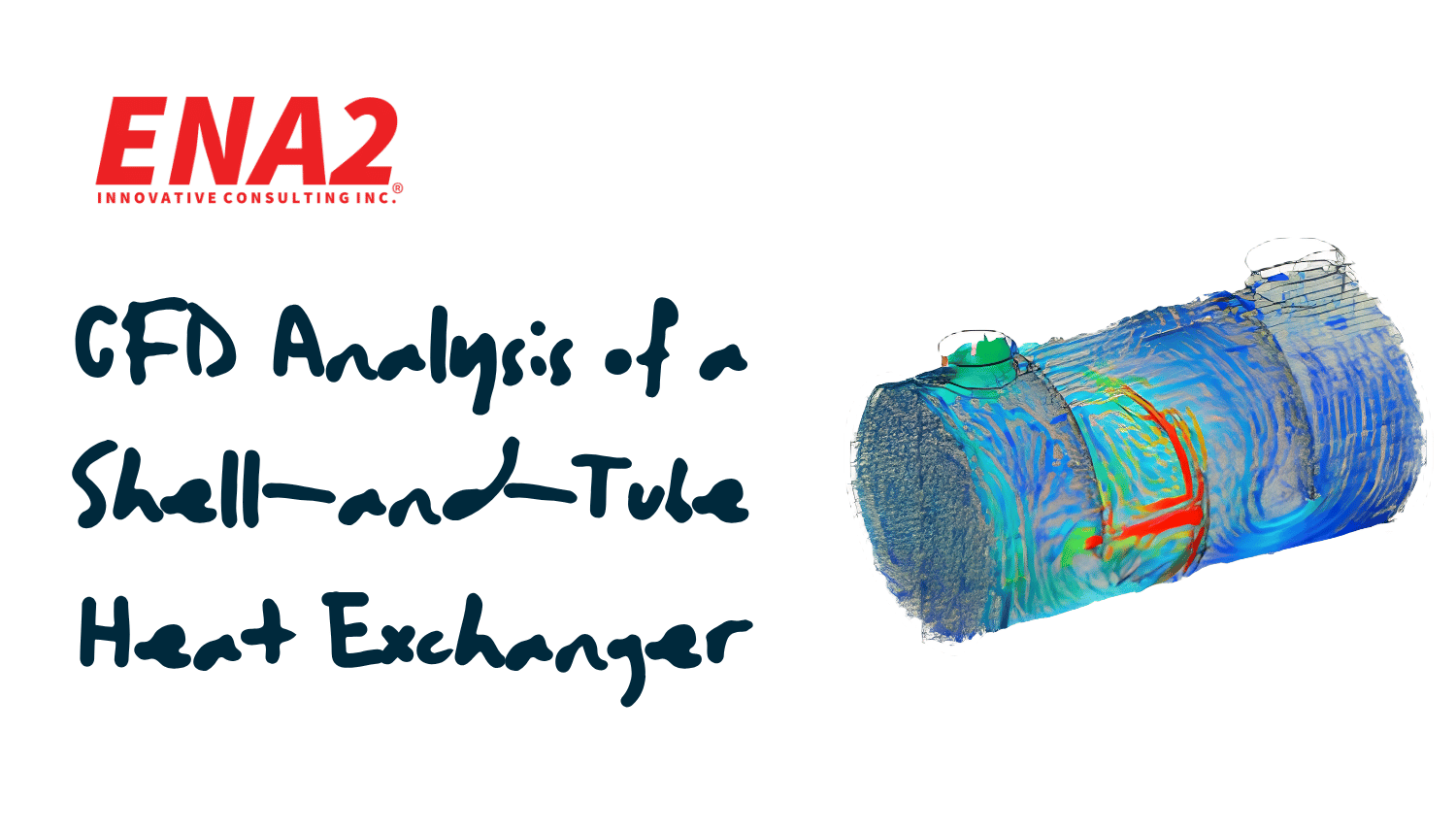 Counter-flow shell-and-tube heat exchanger CFD analysis showing hot and cold flow paths